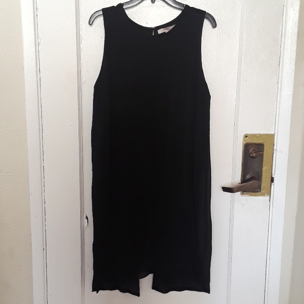 Black chiffon long top